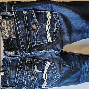 Rivet De Cru Andrew 36x32 Relaxed Straight Leg Dark Wash Jeans